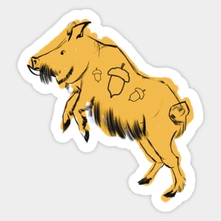 drawing of a wild boar Sticker